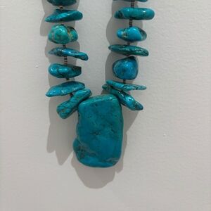 Native Blue Turquoise Necklace Southwestern Style